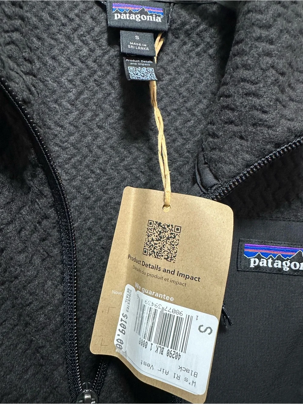 Patagonia Men's Dark Gray Quilted Fleece Vest with Chest Pocket